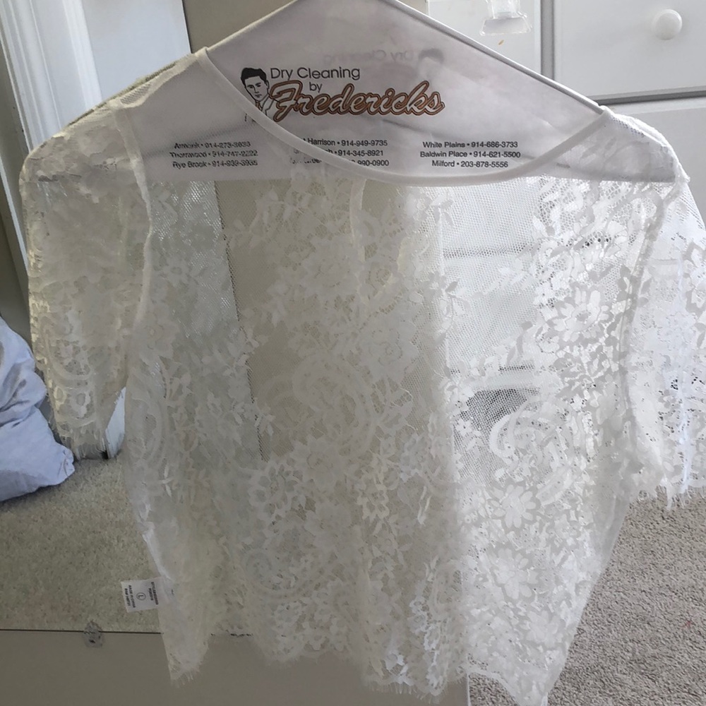 white lace top